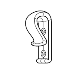 Graphic showing a twist&Fit roman blind child safety wall device
