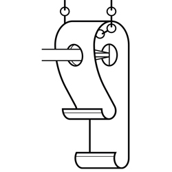 Graphic showing a twist&Fit roman blind wall safety device