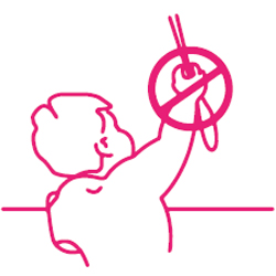 A no cord safey icon for Twist FIt ROman blinds